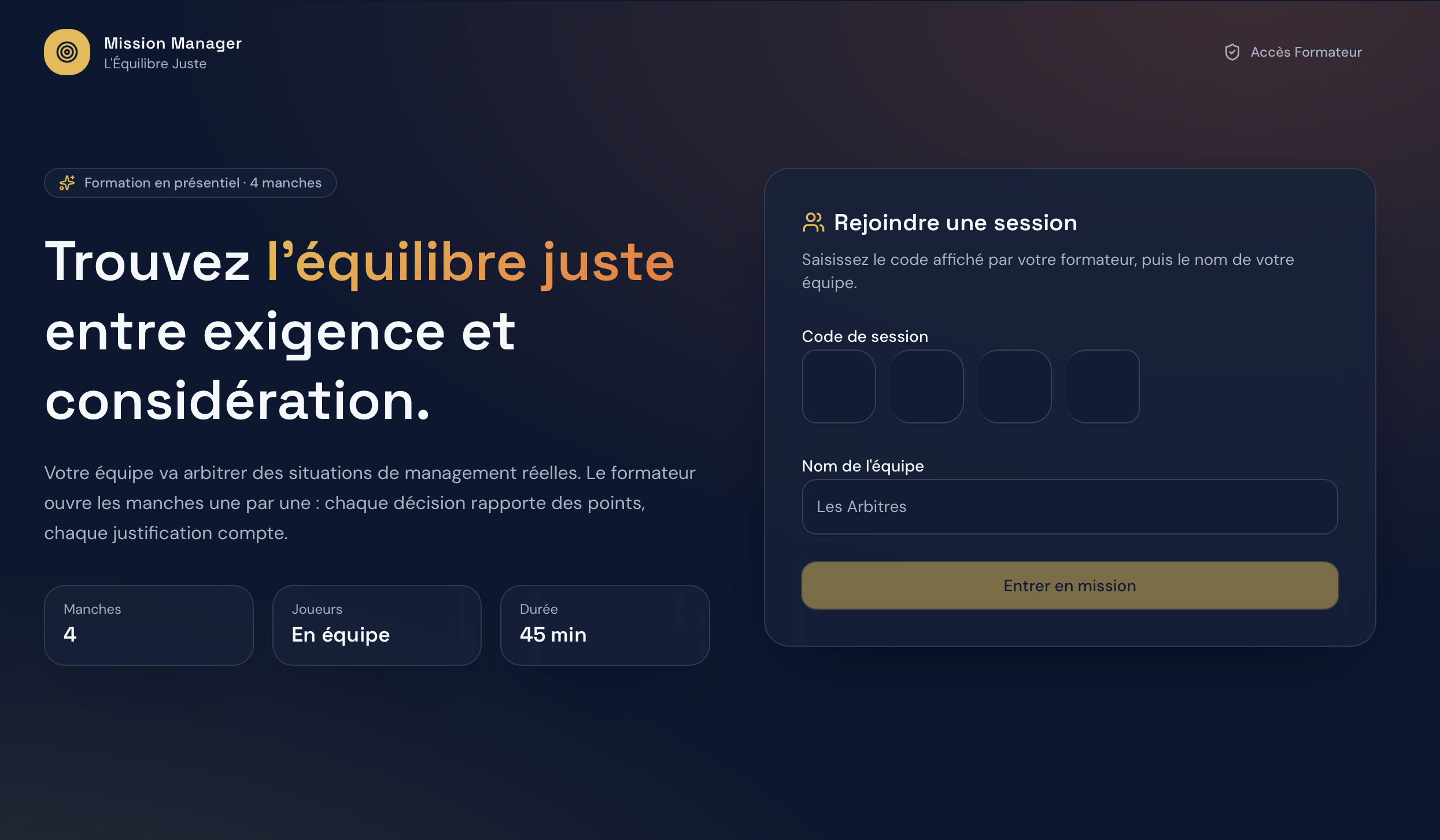 Visuel du serious game La Mission du manager